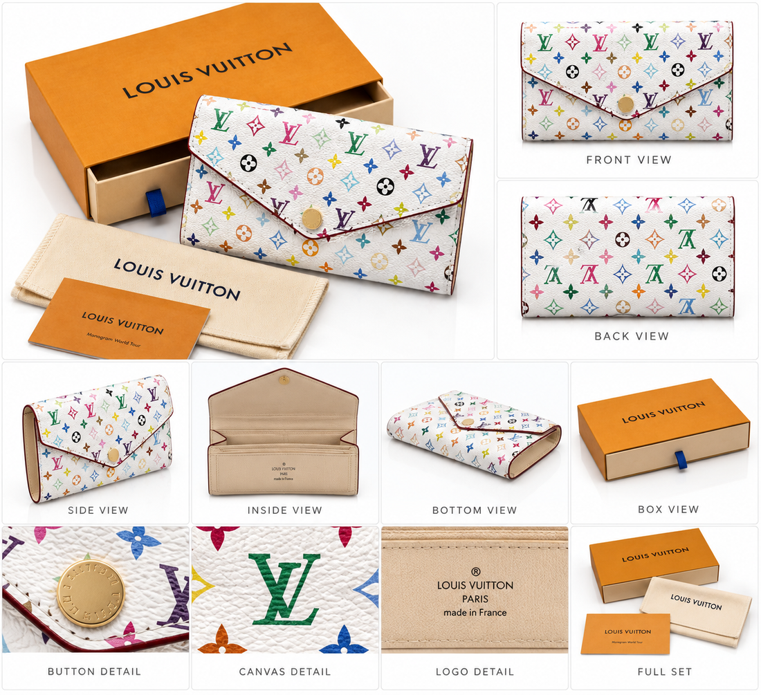 Luxury Multicolor Monogram Clutch Wallet